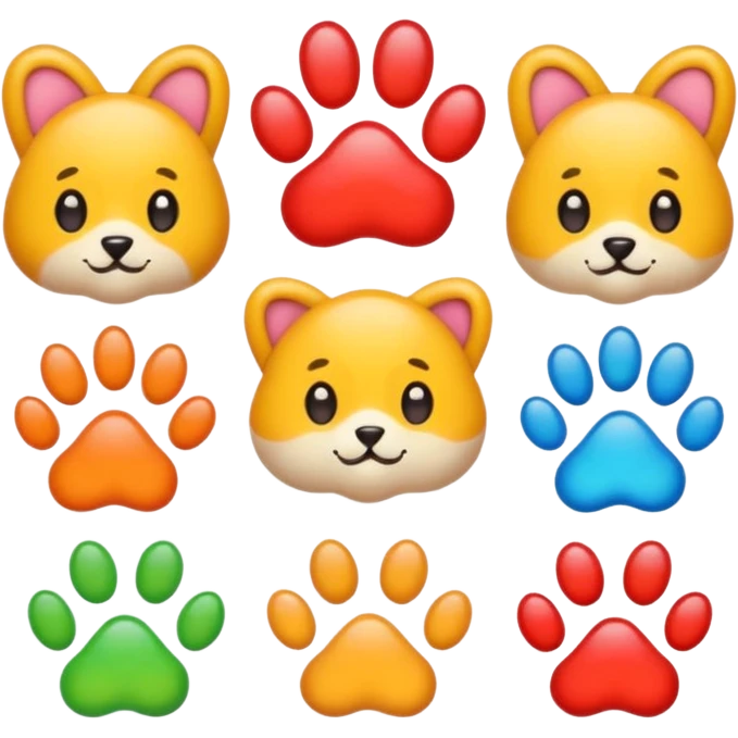 Paws with elements of others emoji emoji