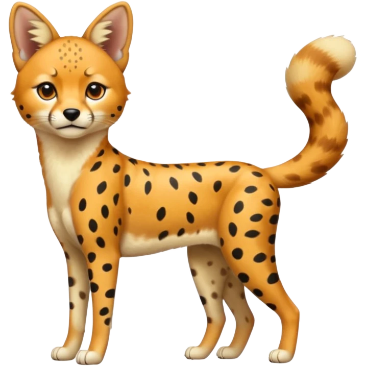 Cheetah-serval-shiba-inu-hybrid, full body emoji