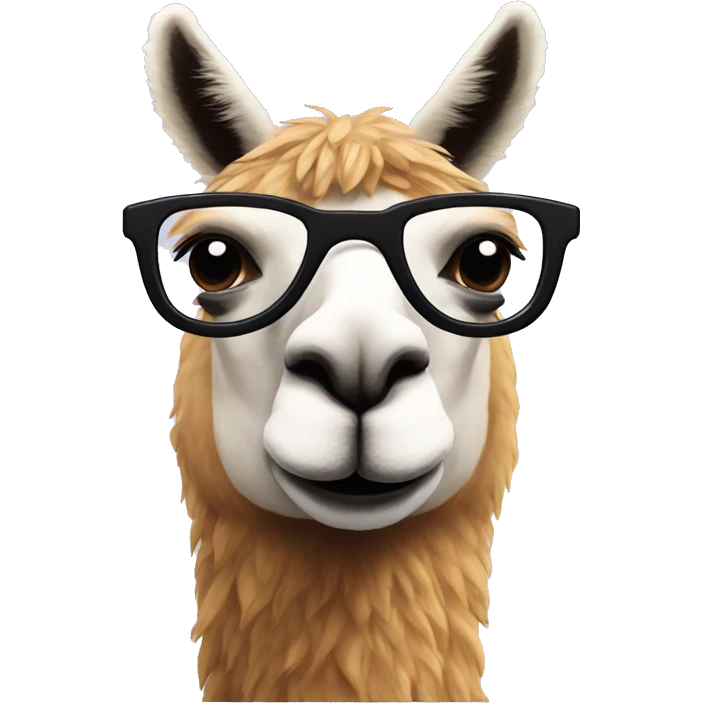 llama with disguise nose and glasses 🥸 emoji