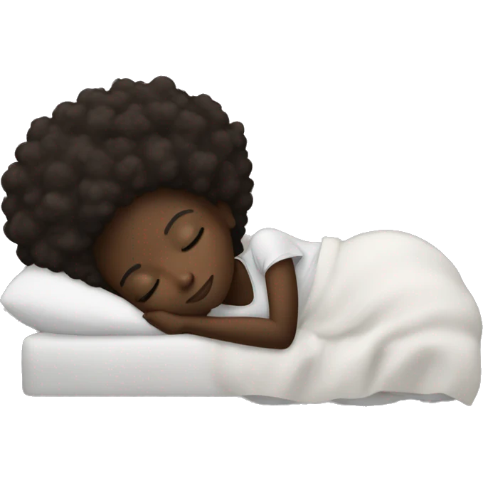 dark skinned afro girl sleeping emoji