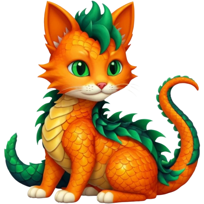 cria um emoji com um gato a abraçar um dragao emoji