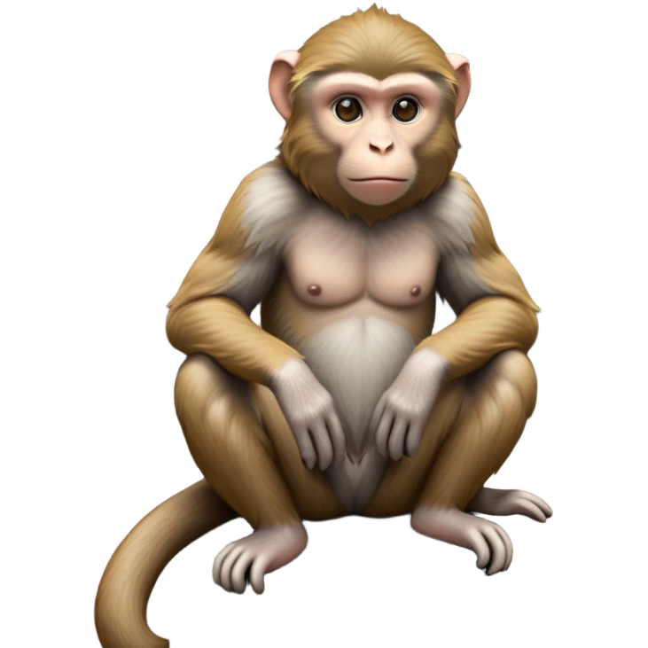 cinematic-macaque-realistic-full-body-sitting-emoji,-compact-muscular-frame-poised-on-a-rocky-outcrop,-short-curled-tail-resting-behind,-head-tilted-dramatically,-thick-dense-fur-in-warm-shades-of-brown-and-grey,-expressive-eyes-filled-with emoji