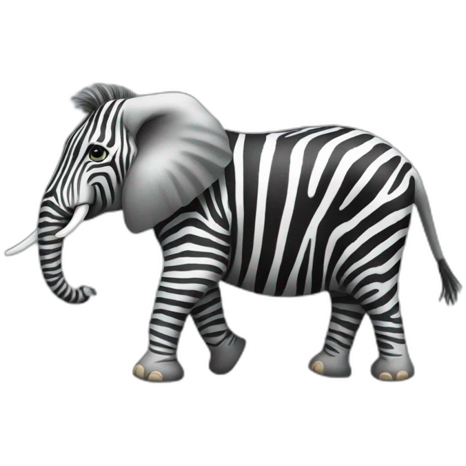 Zèbre sur éléphant emoji