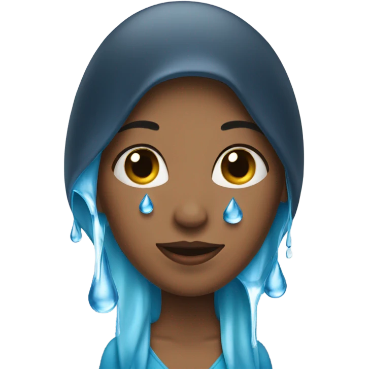 Woman with water drop falling  emoji
