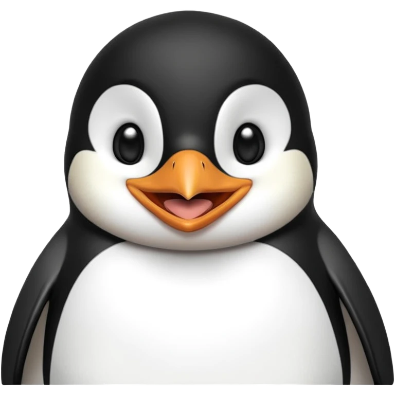 Realistic penguin laughs emoji