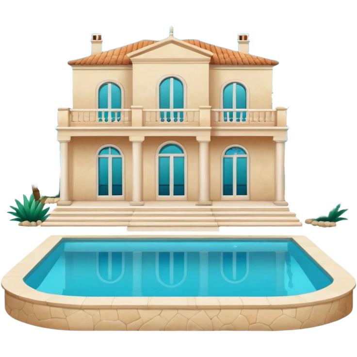a villa with a pool emoji