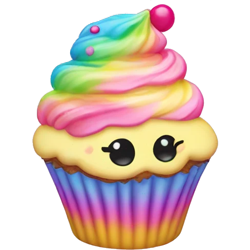 Lisa frank pastel cupcake   emoji