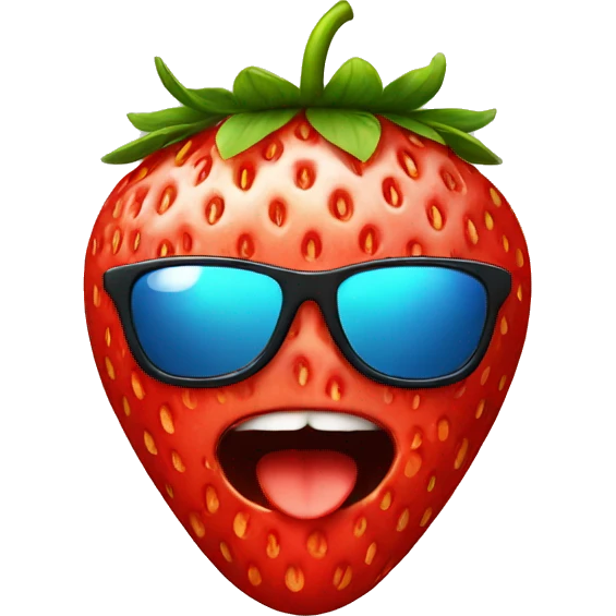 Strawberry with sunglasses  emoji