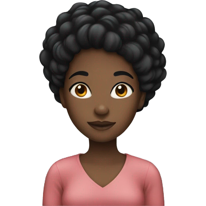 Black girl with black hair emoji