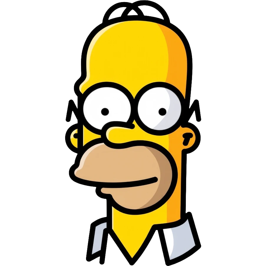 Homer Simpson with yellow skin and bald head emoji