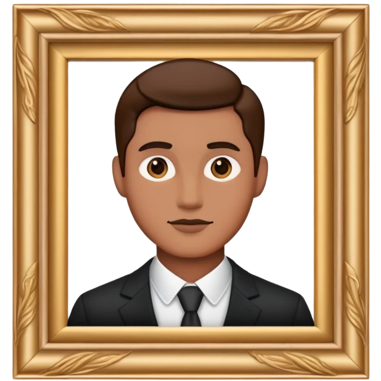 A man's portrait in an elegant picture frame emoji