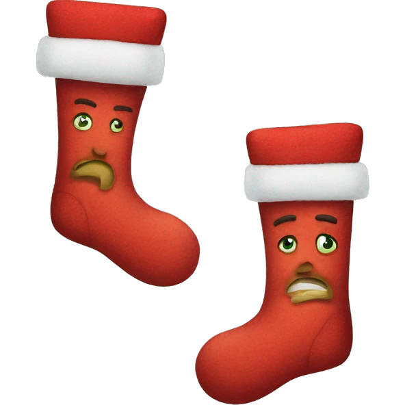 Sad Christmas stocking emoji