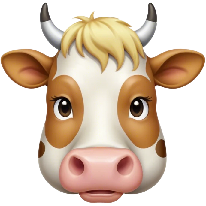 Cow with blonde hair emoji