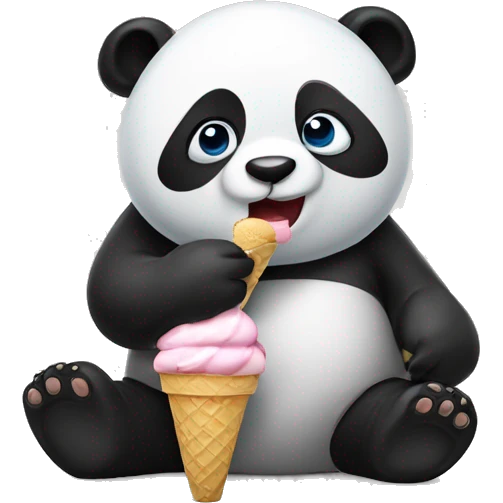 Panda eating ice cream emoji