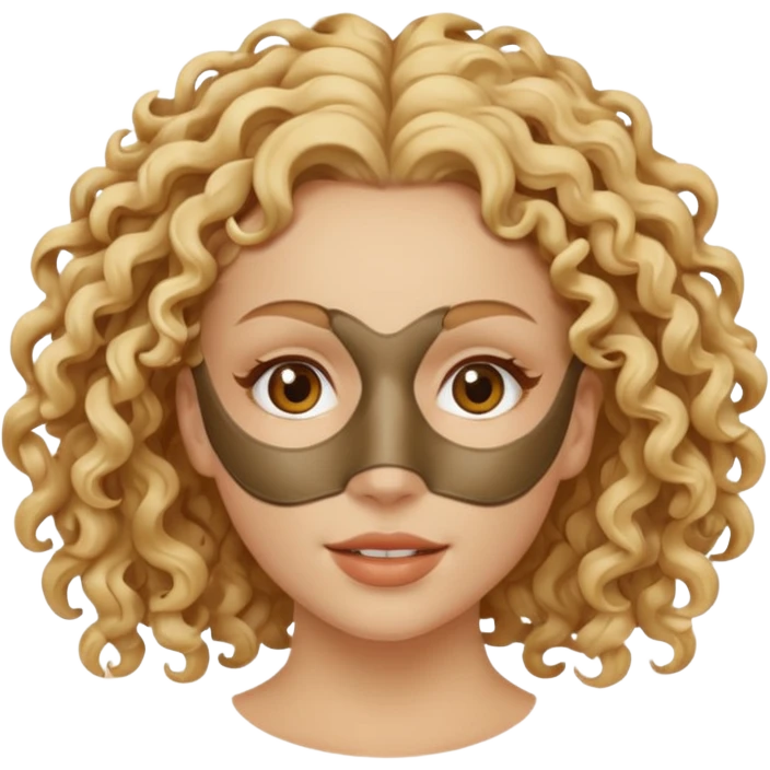 clay mask woman blond curly emoji