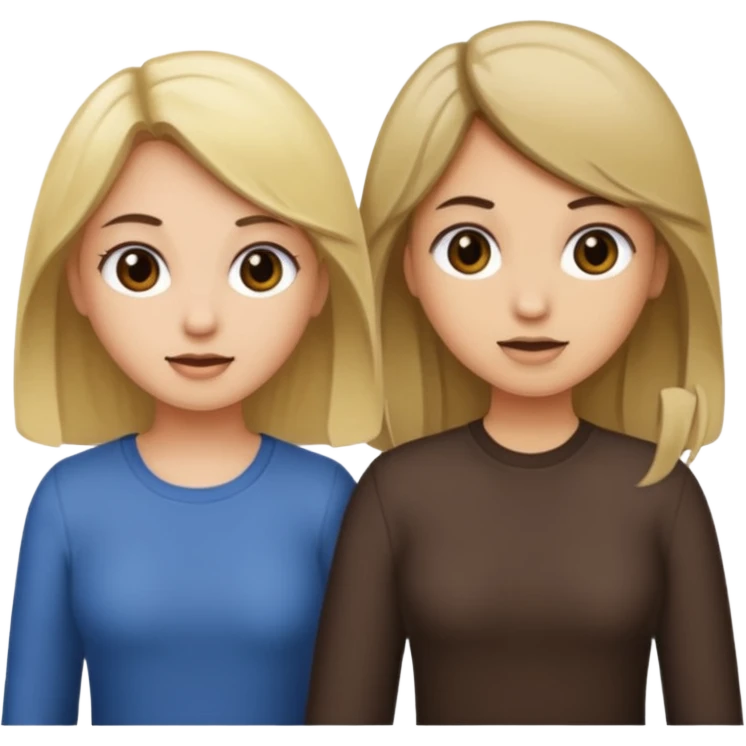 bestiess one with dark brown hair and one with dirty blonde hair emoji