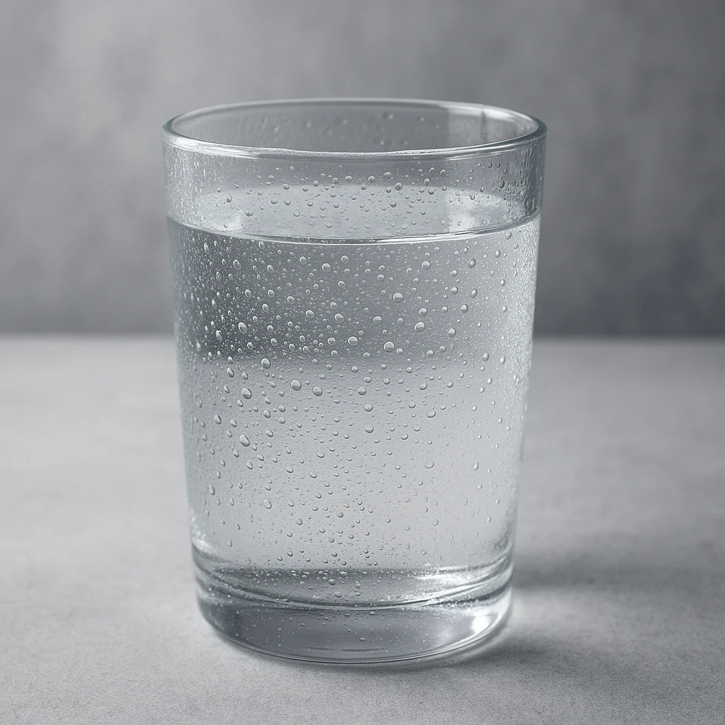 photo realistic glass of water with condensation drops emoji