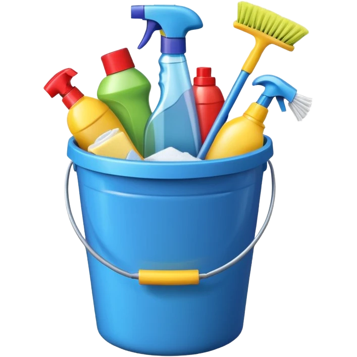 bucket with cleaning items emoji