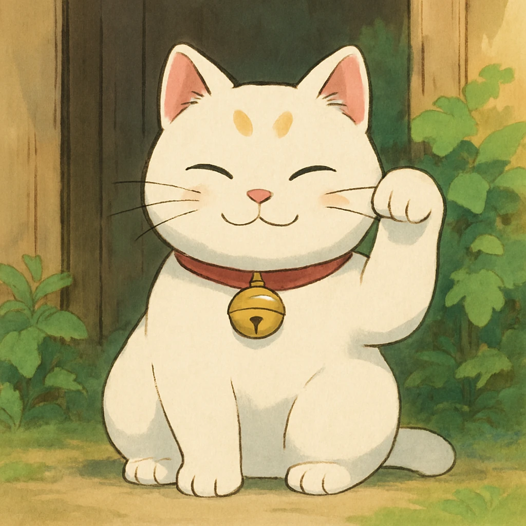 white lucky cat emoji