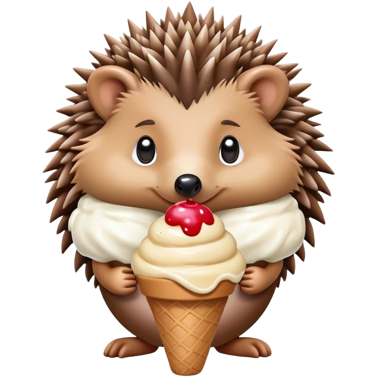Hedgehog with ice cream  emoji