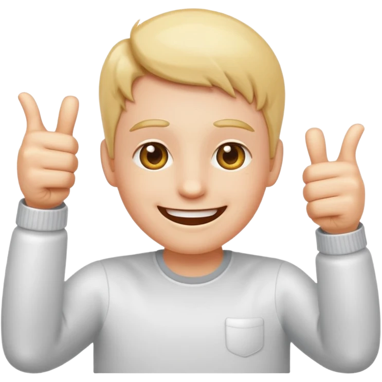 very happy face emoji with sparkling eyes and two thumbs up hands emoji