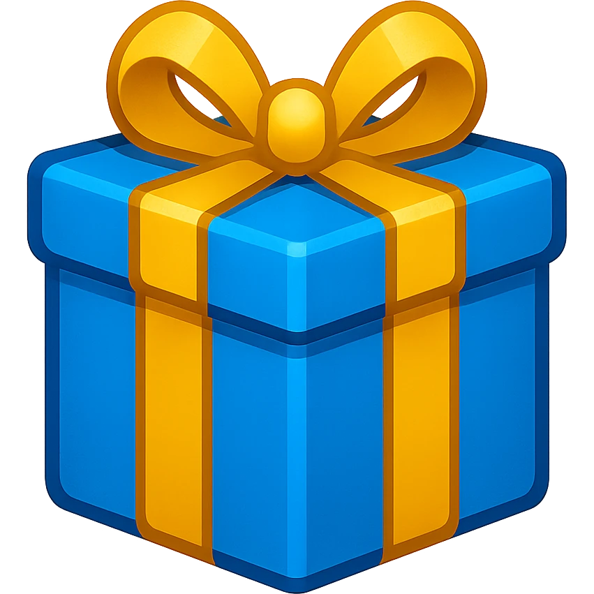 blue gift box emoji emoji