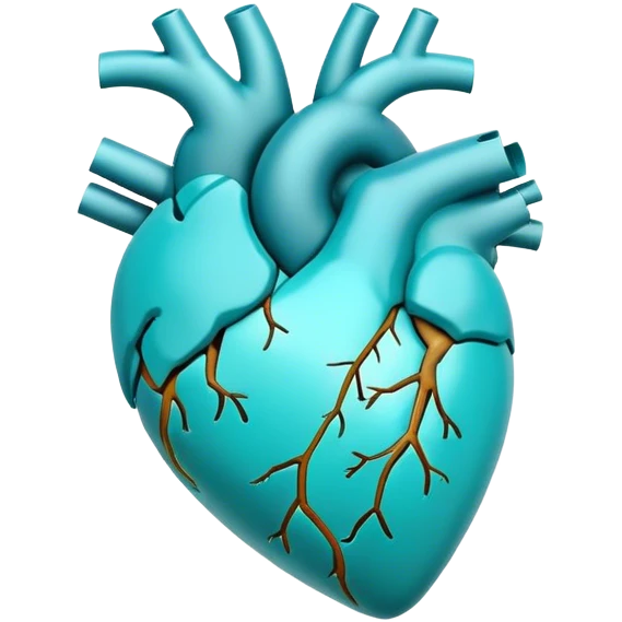 Turquoise heart and real notes inside heart emoji
