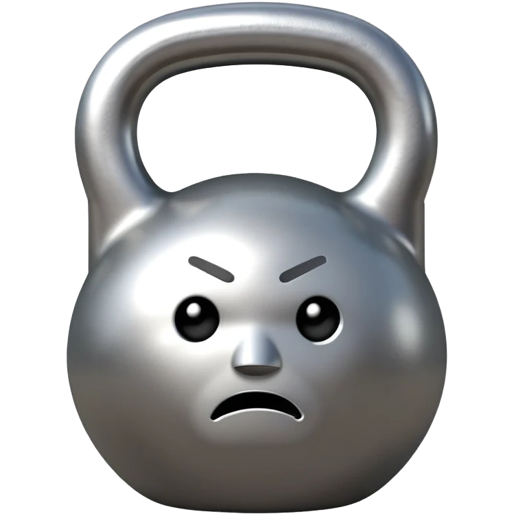 kettlebell looking down with a sad expression emoji
