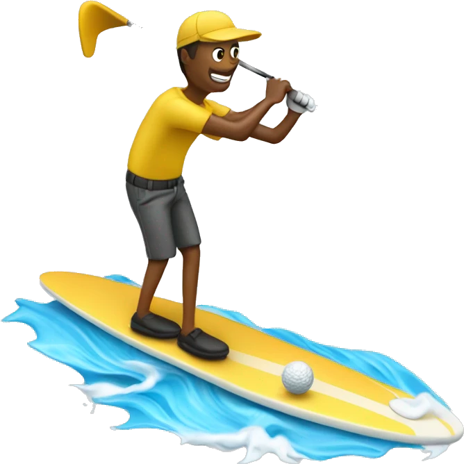 Golfer golfing on a surf board  emoji