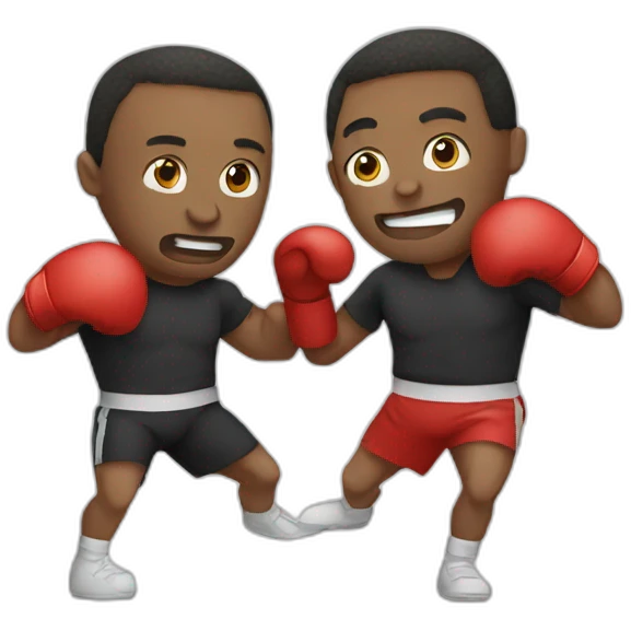2 white people boxing emoji