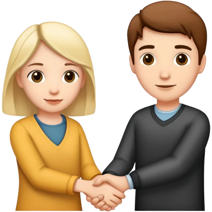 Two people holding hands representing trust and connection emoji