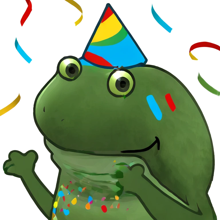 Realistic birthday cake with ballons and confeti emoji