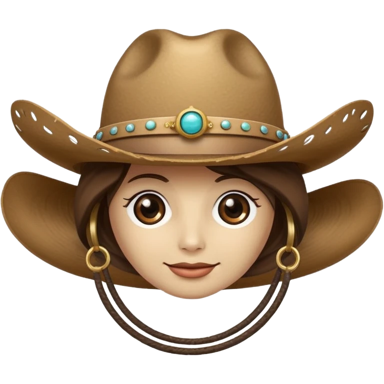 Planet Saturn wearing cowgirl hat emoji
