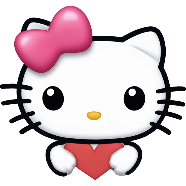 hello kitty with heart emoji