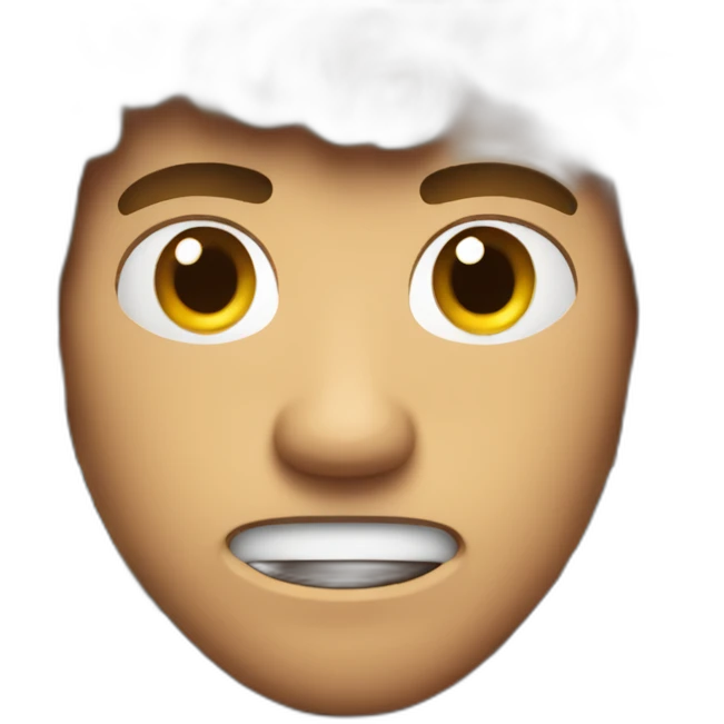 Angry tan guy buzzed brown hair rafting emoji