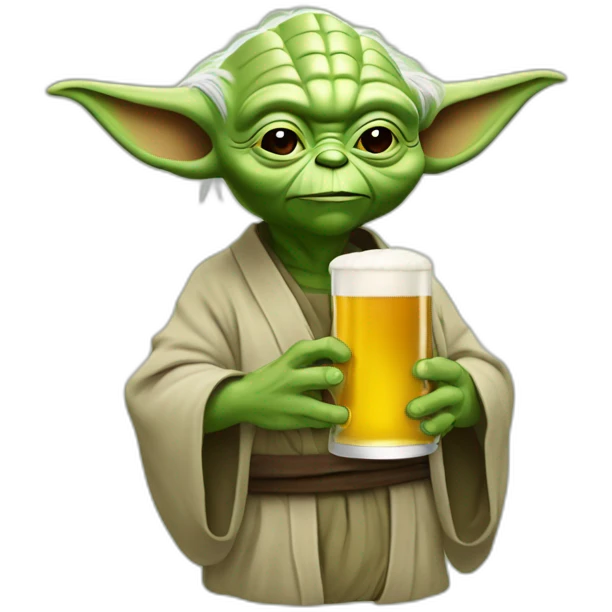 Yoda qui boit une bière emoji