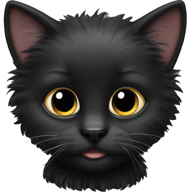 Black fluffy kitten emoji