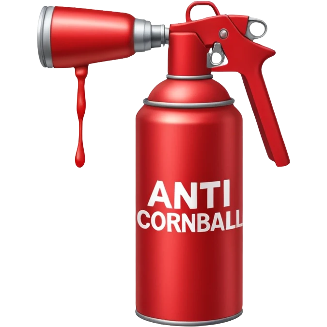 red spray can that says *Anti-cornball spray* on it emoji