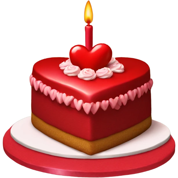 extravagant red heart shaped  cake  emoji