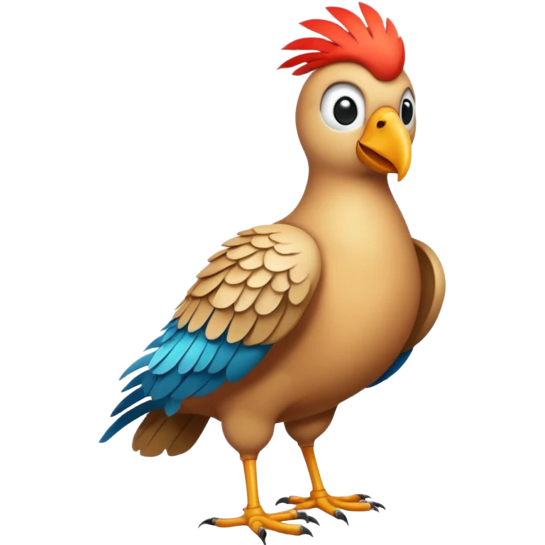 High resolution of   realistic full body bird distorted , no extra hybrid emoji