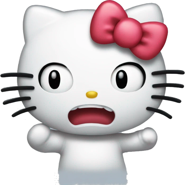 Hello kitty getting mad emoji