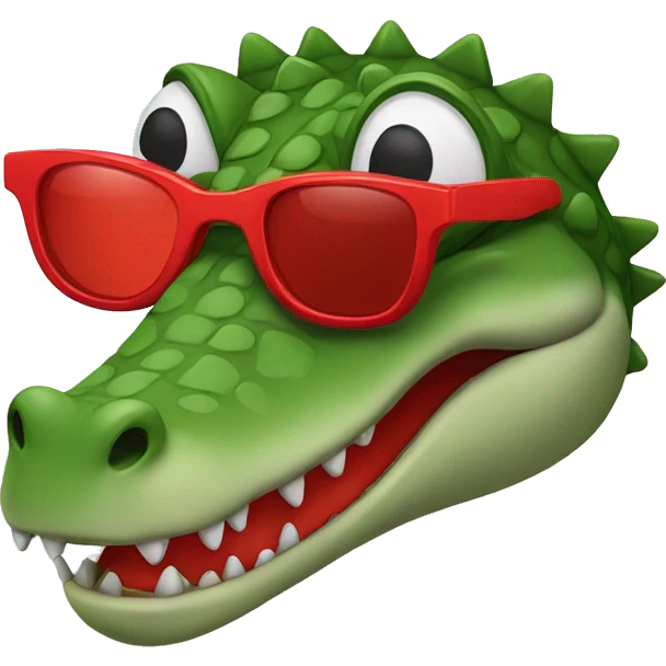 Crocodile with red sunglasses  emoji