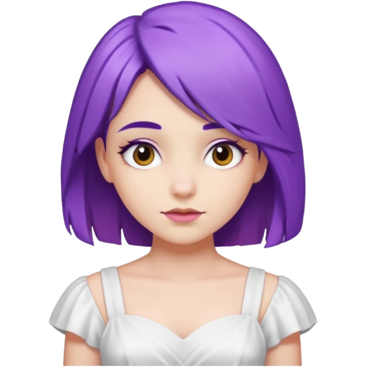 Mor saçlı kız elbise beyaz 

 emoji