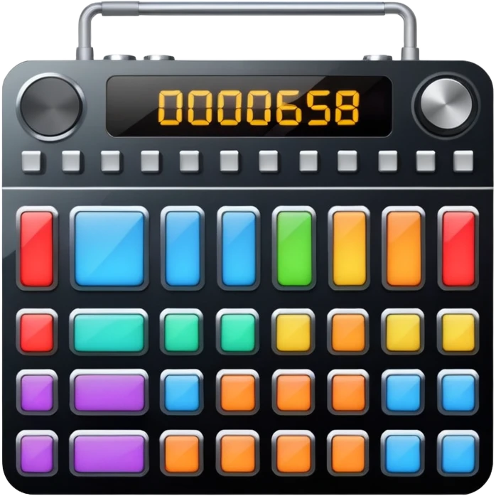 drum machine with colorful buttons emoji
