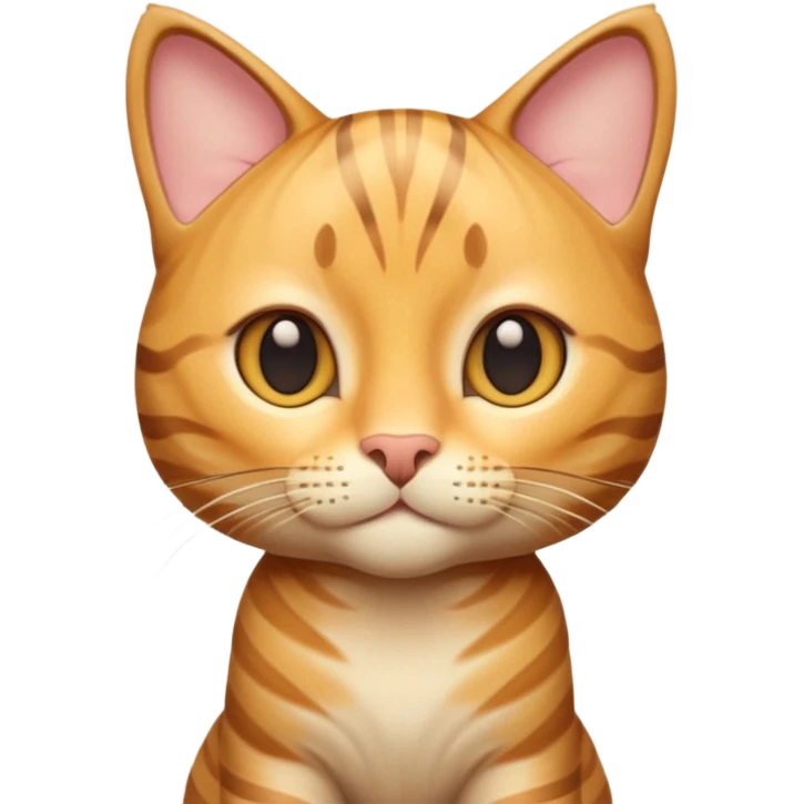 A 3D cartoon golden tabby Bengal cat with realistic striped pattern, warm lighting, natural depth, Memoji-style cinematic detail. emoji