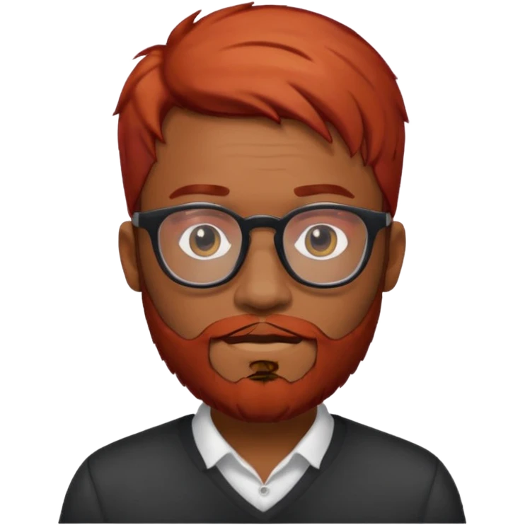 Black man red hair beard and glasses emoji