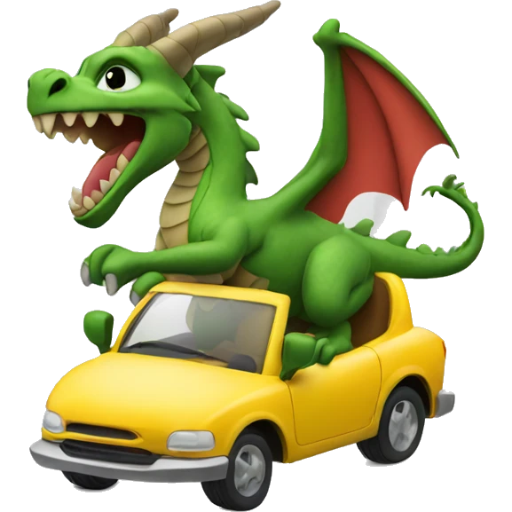 Dragon driving a car  emoji