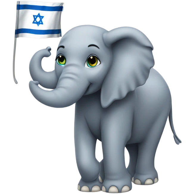 elephant with the israeli fl emoji