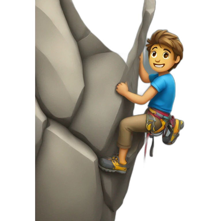 climbing a rock emoji