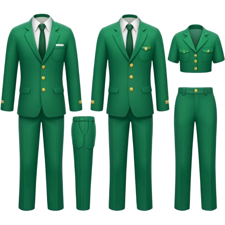 green academia uniform with pants emoji